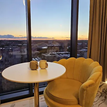 Lägenhet Golden Horizon Hanza Tower - & Sky View Szczecin