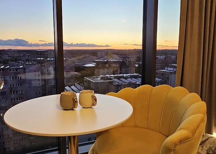 Lägenhet Golden Horizon Hanza Tower - & Sky View Szczecin